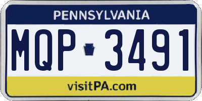 PA license plate MQP3491