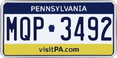 PA license plate MQP3492