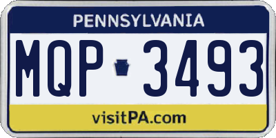 PA license plate MQP3493