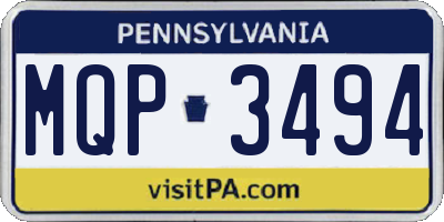 PA license plate MQP3494