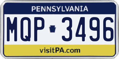 PA license plate MQP3496