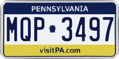 PA license plate MQP3497