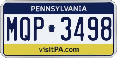 PA license plate MQP3498