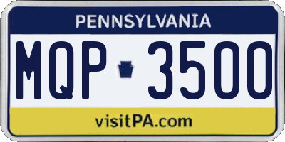 PA license plate MQP3500