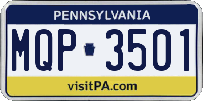 PA license plate MQP3501