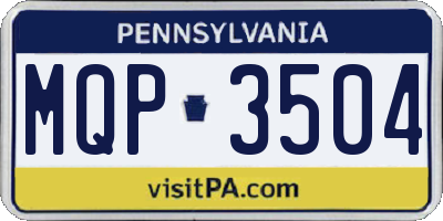 PA license plate MQP3504