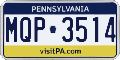 PA license plate MQP3514