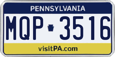 PA license plate MQP3516