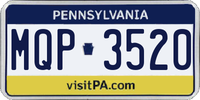 PA license plate MQP3520