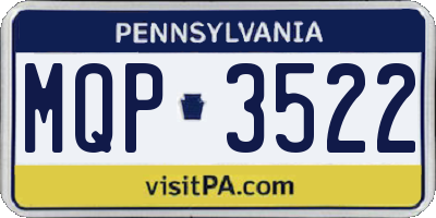 PA license plate MQP3522