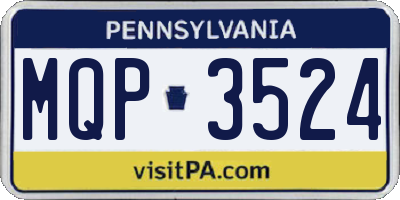PA license plate MQP3524