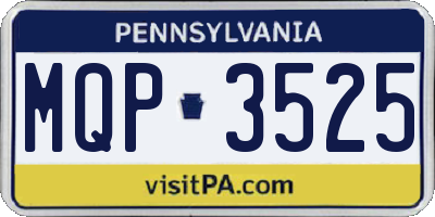 PA license plate MQP3525