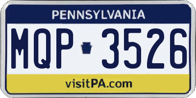 PA license plate MQP3526