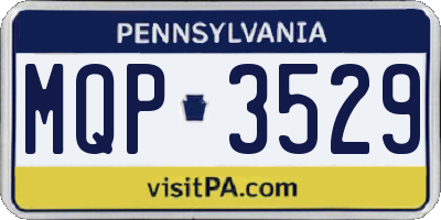 PA license plate MQP3529