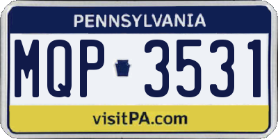 PA license plate MQP3531