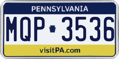 PA license plate MQP3536