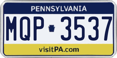 PA license plate MQP3537