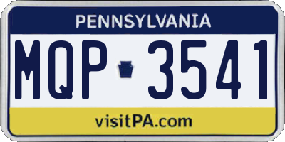 PA license plate MQP3541