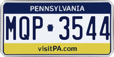 PA license plate MQP3544