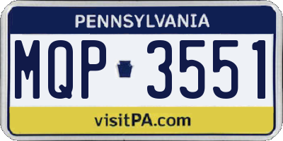 PA license plate MQP3551