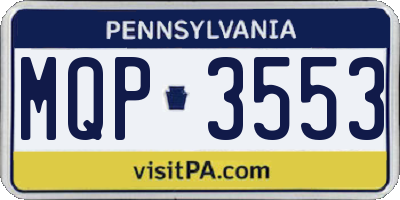 PA license plate MQP3553