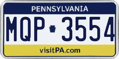 PA license plate MQP3554