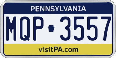 PA license plate MQP3557