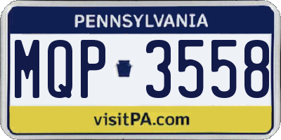 PA license plate MQP3558