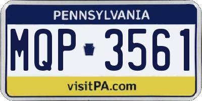 PA license plate MQP3561