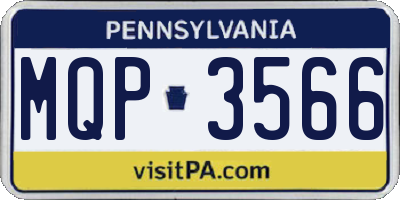 PA license plate MQP3566
