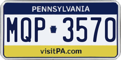 PA license plate MQP3570