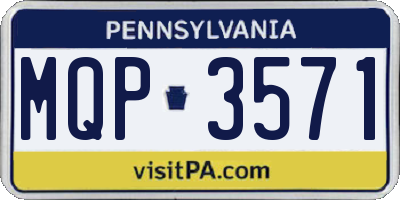 PA license plate MQP3571