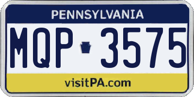 PA license plate MQP3575
