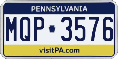 PA license plate MQP3576