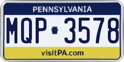 PA license plate MQP3578