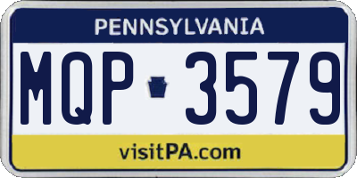 PA license plate MQP3579