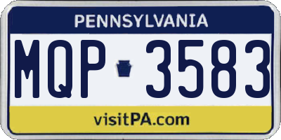 PA license plate MQP3583