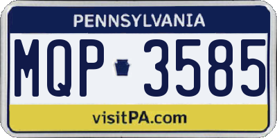 PA license plate MQP3585