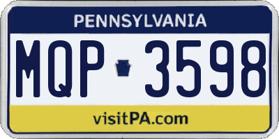 PA license plate MQP3598