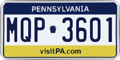 PA license plate MQP3601