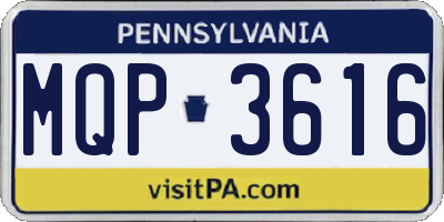 PA license plate MQP3616