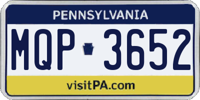 PA license plate MQP3652