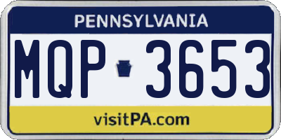 PA license plate MQP3653