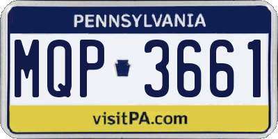 PA license plate MQP3661