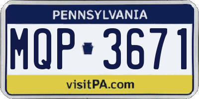 PA license plate MQP3671