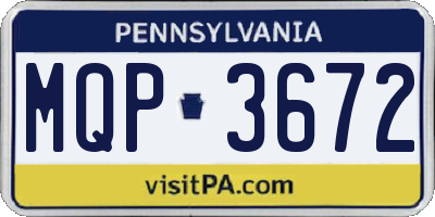 PA license plate MQP3672