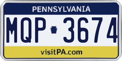 PA license plate MQP3674