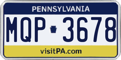PA license plate MQP3678
