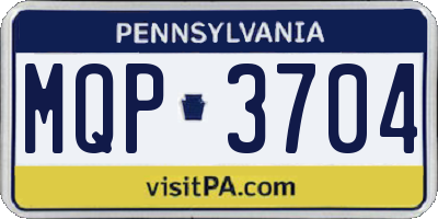 PA license plate MQP3704