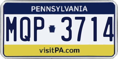 PA license plate MQP3714